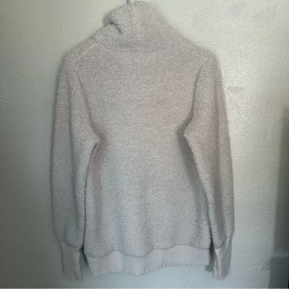 Athleta White Nirvana Sherpa Funnel Neck Sweater Small